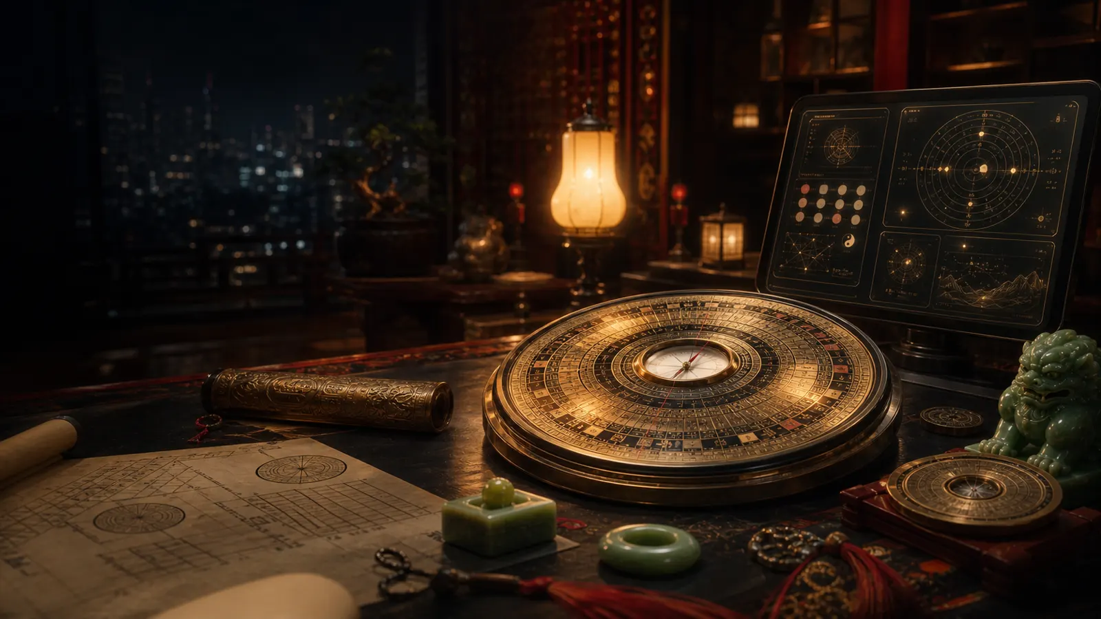 Hourkey luopan and AI reading desk